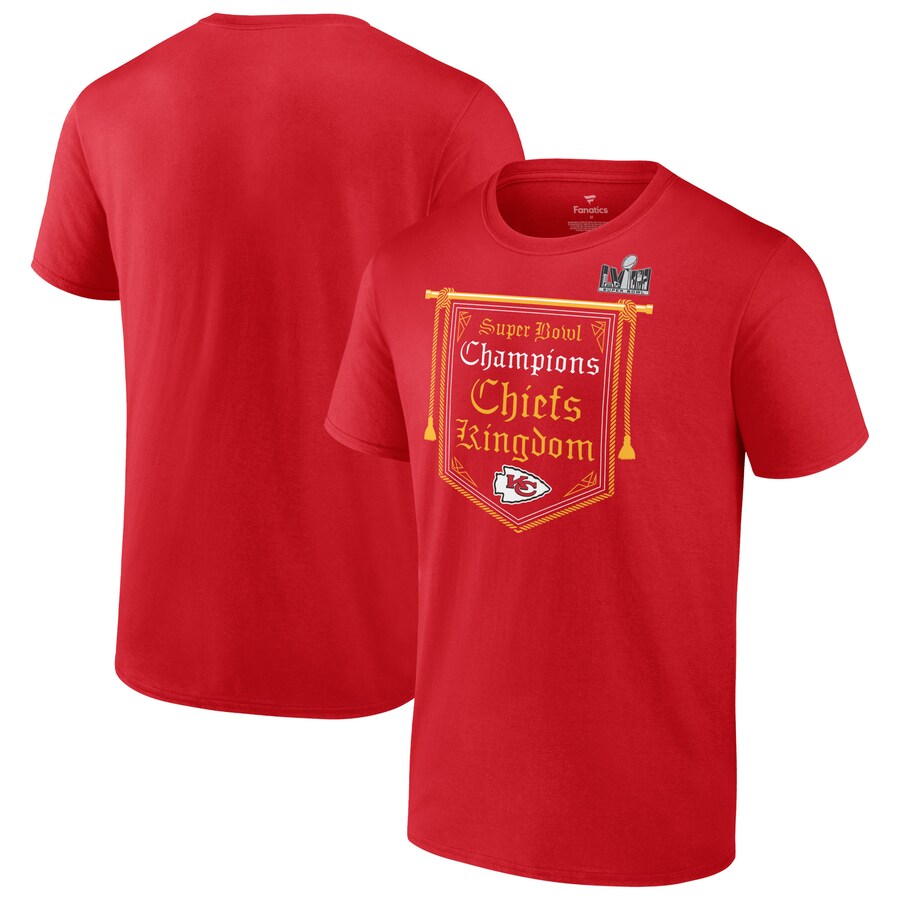 Men's Kansas City Chiefs Fanatics Red Super Bowl LVIII Champions Hometown On Top T-Shirt