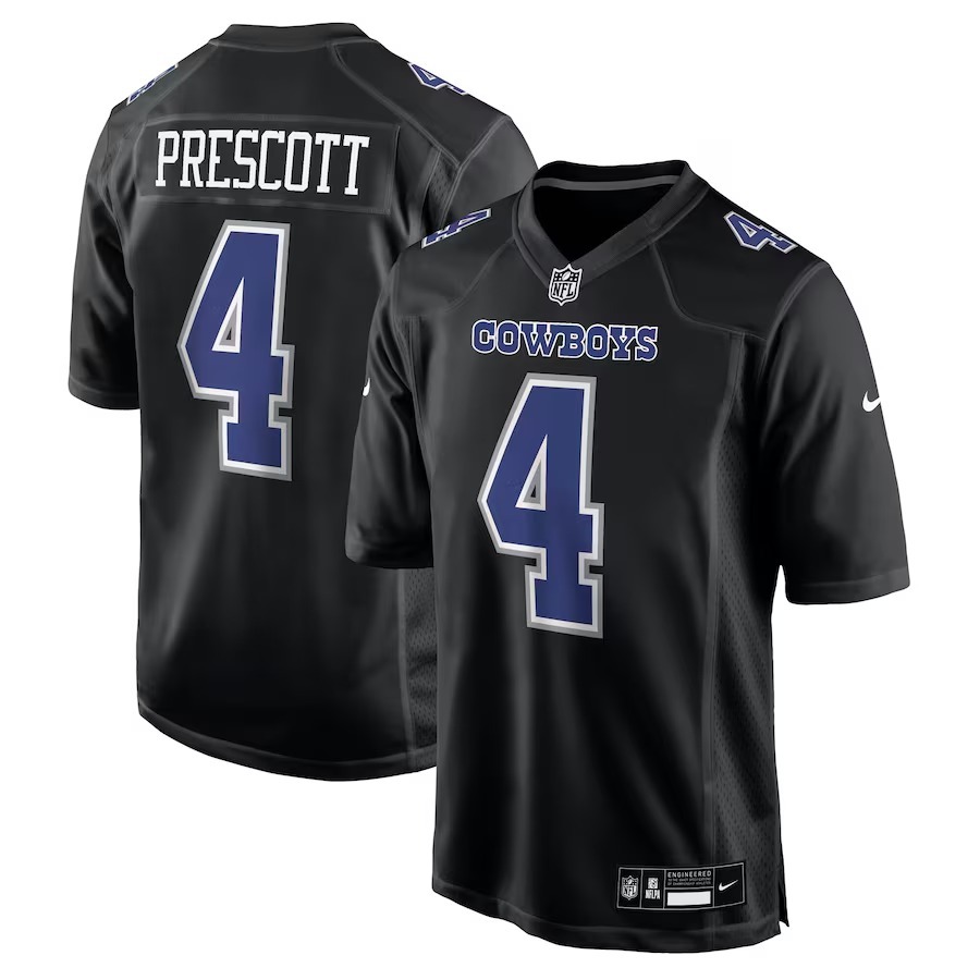 Men's Dallas Cowboys Dak Prescott Nike Carbon Black Fashion Game Jersey