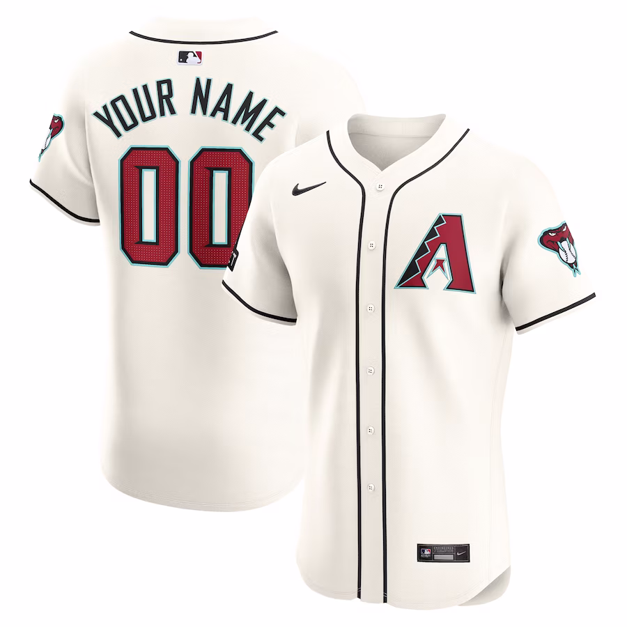 Men's Arizona Diamondbacks Nike White Home Elite Custom Patch Jersey