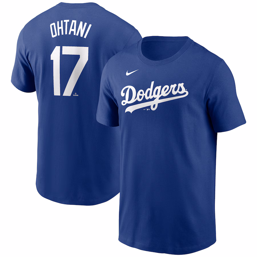 Men's Los Angeles Dodgers Shohei Ohtani Nike Royal 2024 Fuse Name & Number T-Shirt