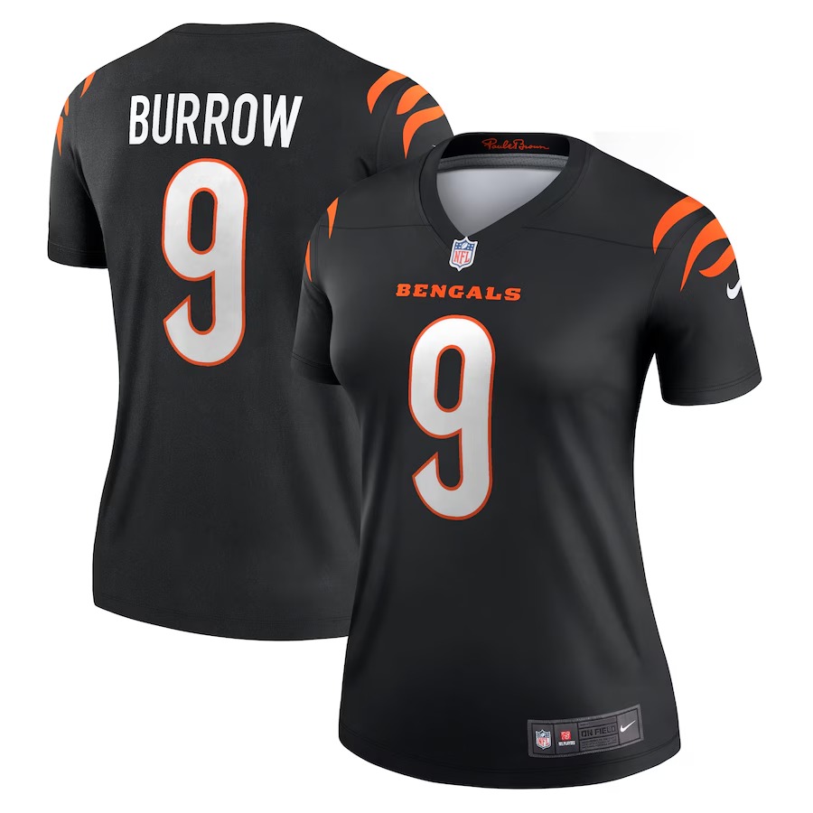 Women's Cincinnati Bengals Joe Burrow Nike Black Legend Player Performance Top
