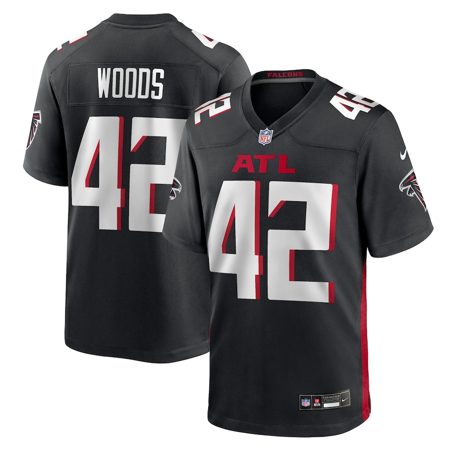 Men's Atlanta Falcons Josh Woods Nike Black Team Game Jersey