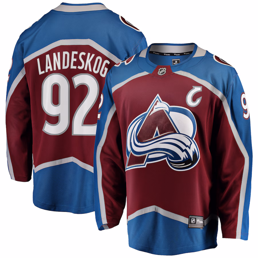 Men's Colorado Avalanche Gabriel Landeskog Fanatics Burgundy Captain Patch Home Breakaway Jersey