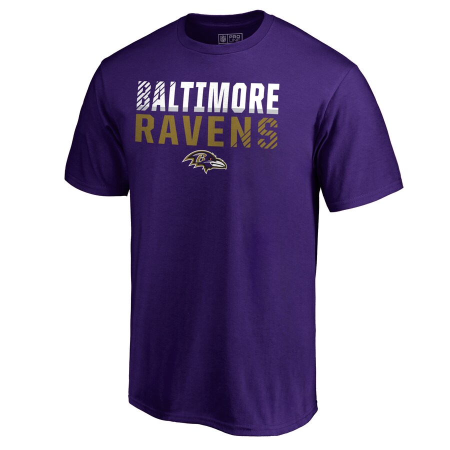 Men's Baltimore Ravens Purple Iconic Collection Fade Out T-Shirt