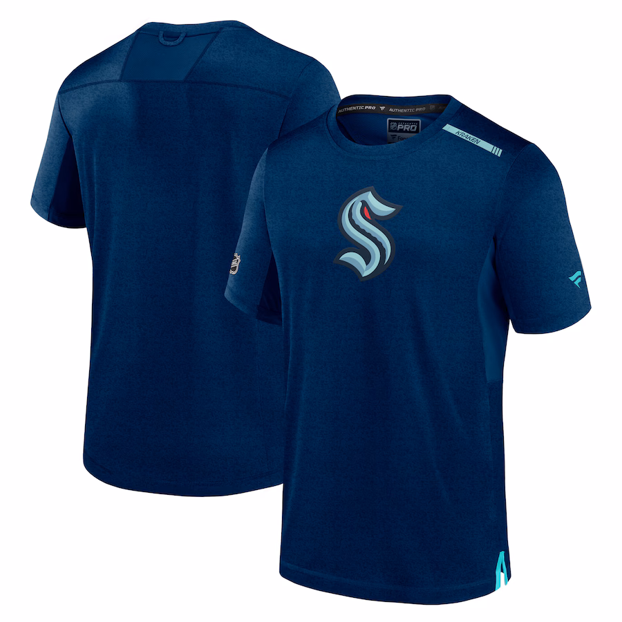 Men's Seattle Kraken Fanatics Deep Sea Blue Authentic Pro Performance T-Shirt