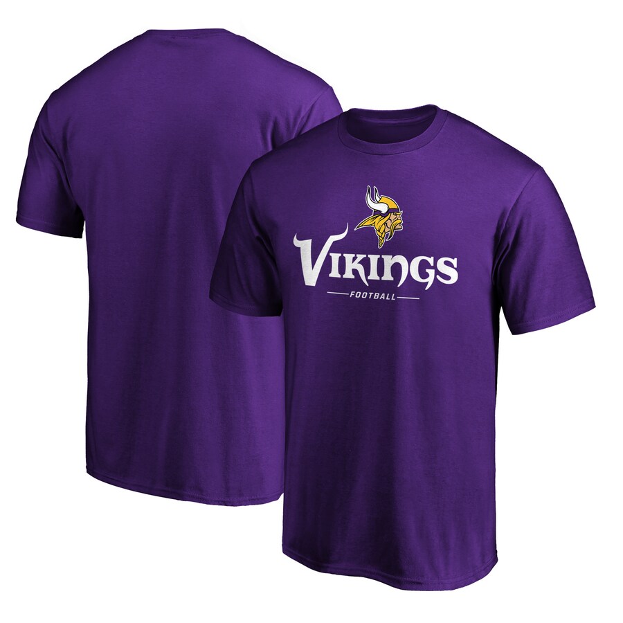 Men's Minnesota Vikings  Purple Team Lockup T-Shirt