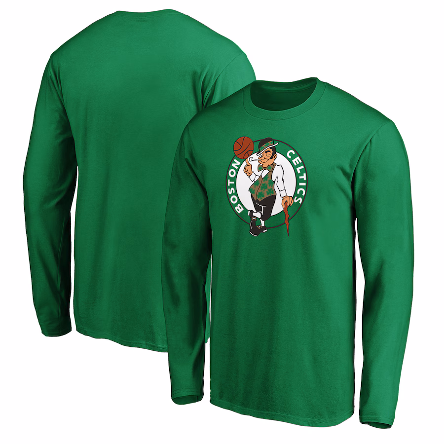 Men's Boston Celtics Kelly Green Primary Team Logo Long Sleeve T-Shirt