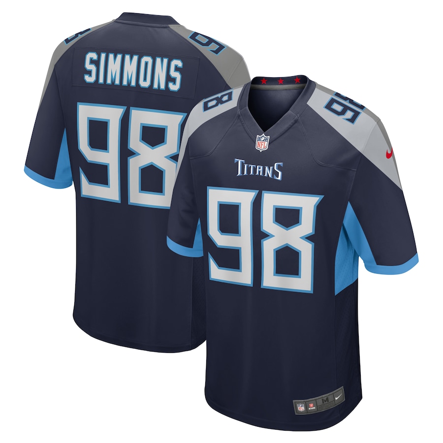 Men's Tennessee Titans Jeffery Simmons Nike Navy Game Jersey