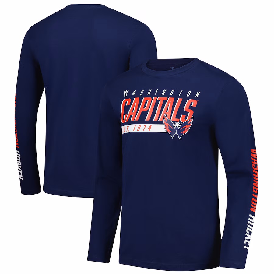 Men's Washington Capitals Fanatics Navy Long Sleeve T-Shirt