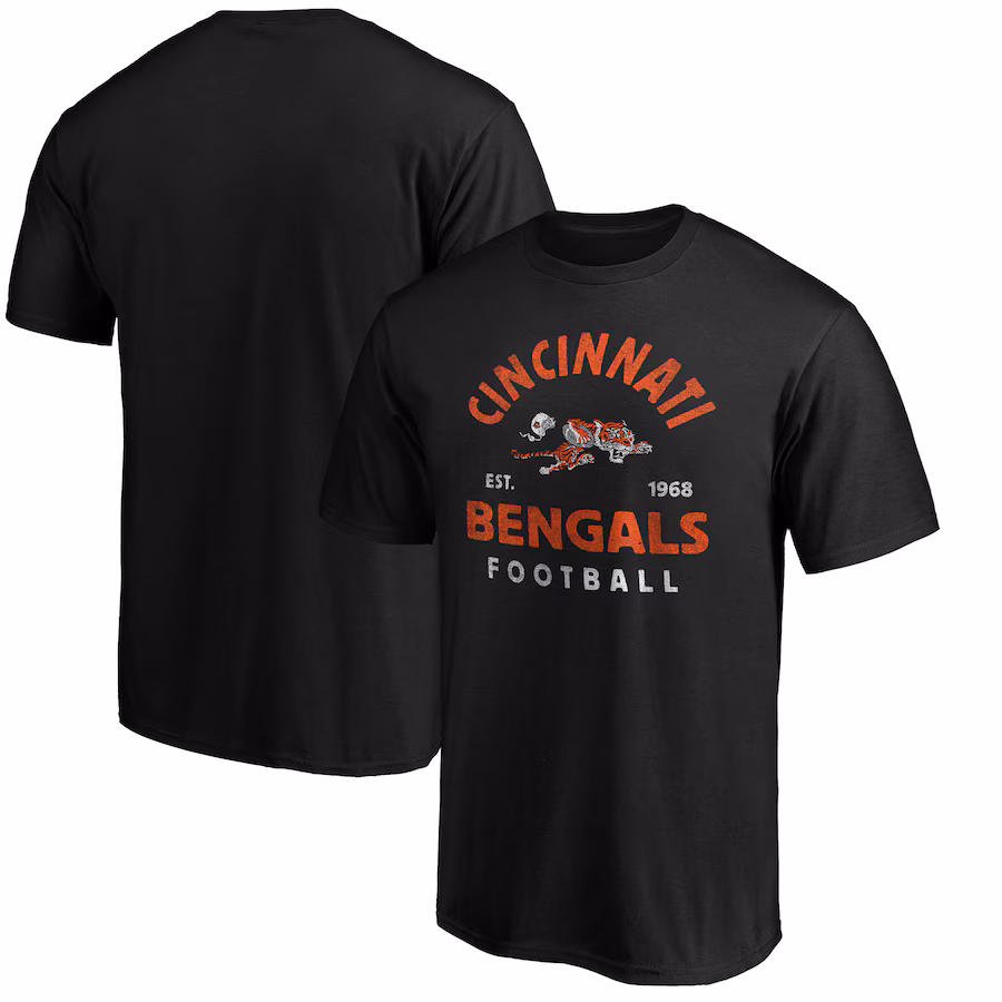 Men's Cincinnati Bengals Black Vintage Arch T-Shirt