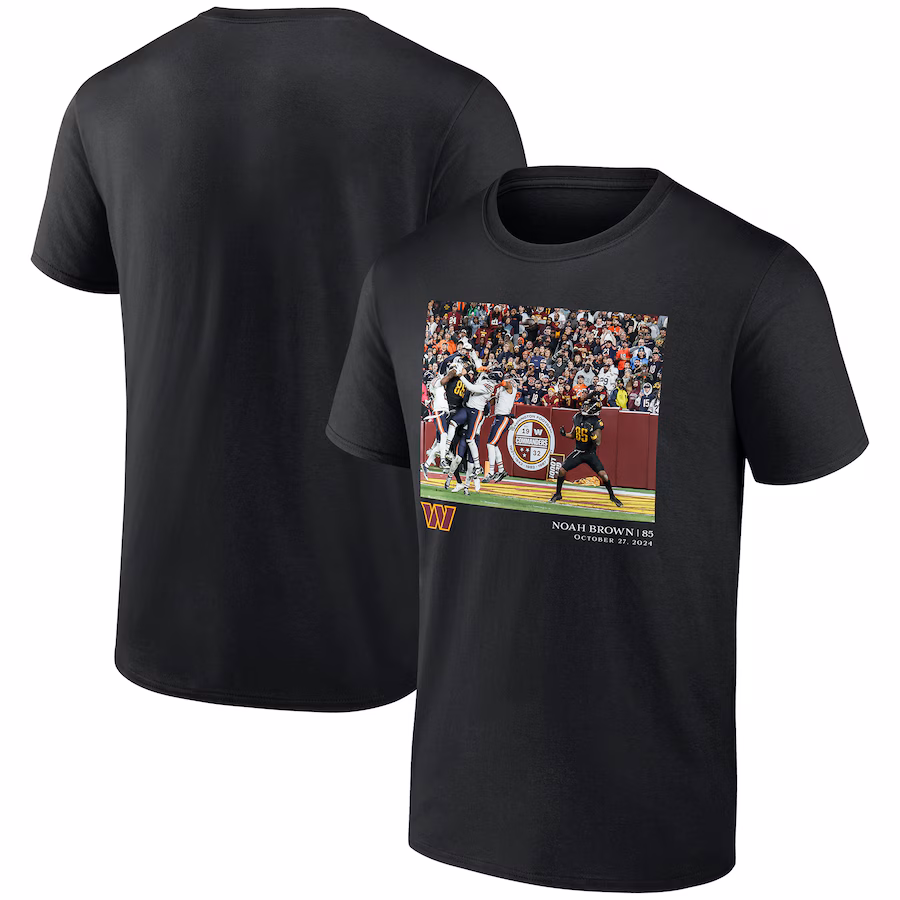 Men's Washington Commanders Noah Brown Black NFL Flash Features Week 8 T-Shirt