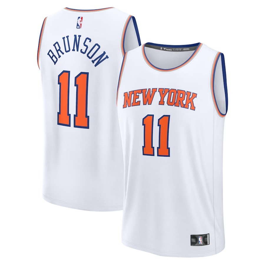Men's New York Knicks Jalen Brunson Fanatics White Fast Break Replica Player Jersey - Association Edition