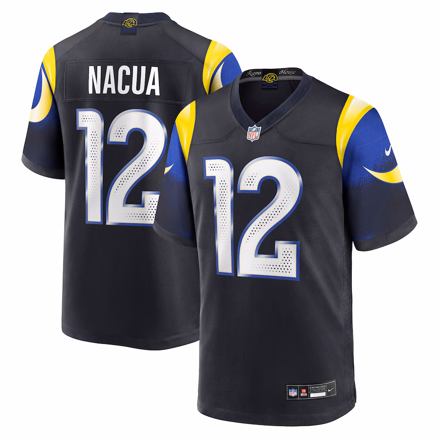Men's Los Angeles Rams Puka Nacua Nike Midnight Blue 2025 Rivalries Collection Game Jersey