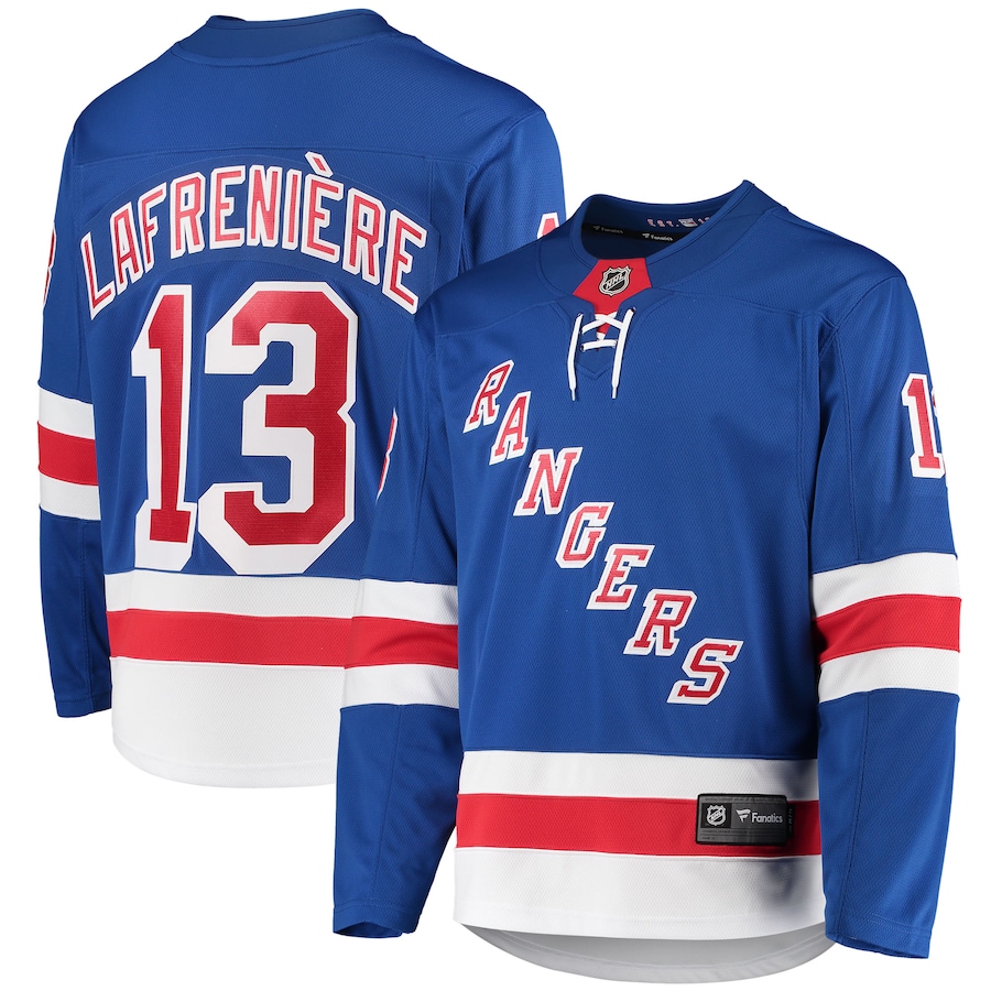 Men's New York Rangers Alexis Lafrenière Fanatics Blue Premier Breakaway Player Jersey