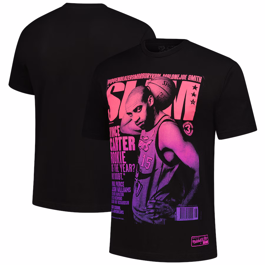 Men's Toronto Raptors Vince Carter Mitchell & Ness Black SLAM Gradient T-Shirt