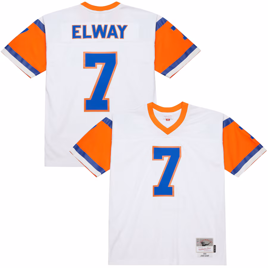 Men's Denver Broncos John Elway Mitchell & Ness White 1994 Legacy Replica Jersey