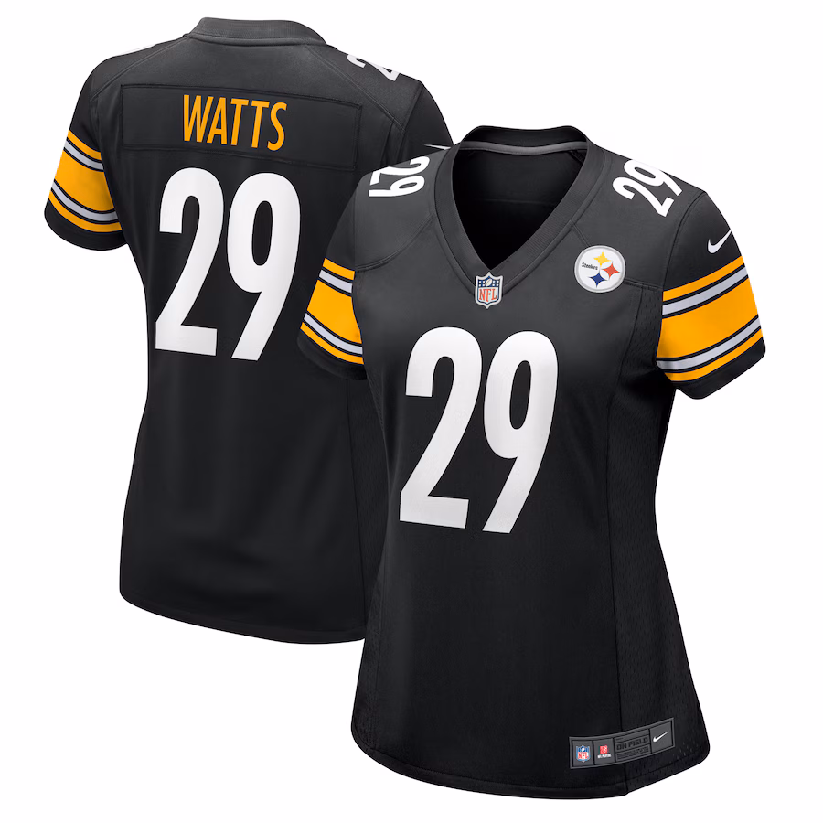 Women's Pittsburgh Steelers Ryan Watts Nike Black Team Game Jersey