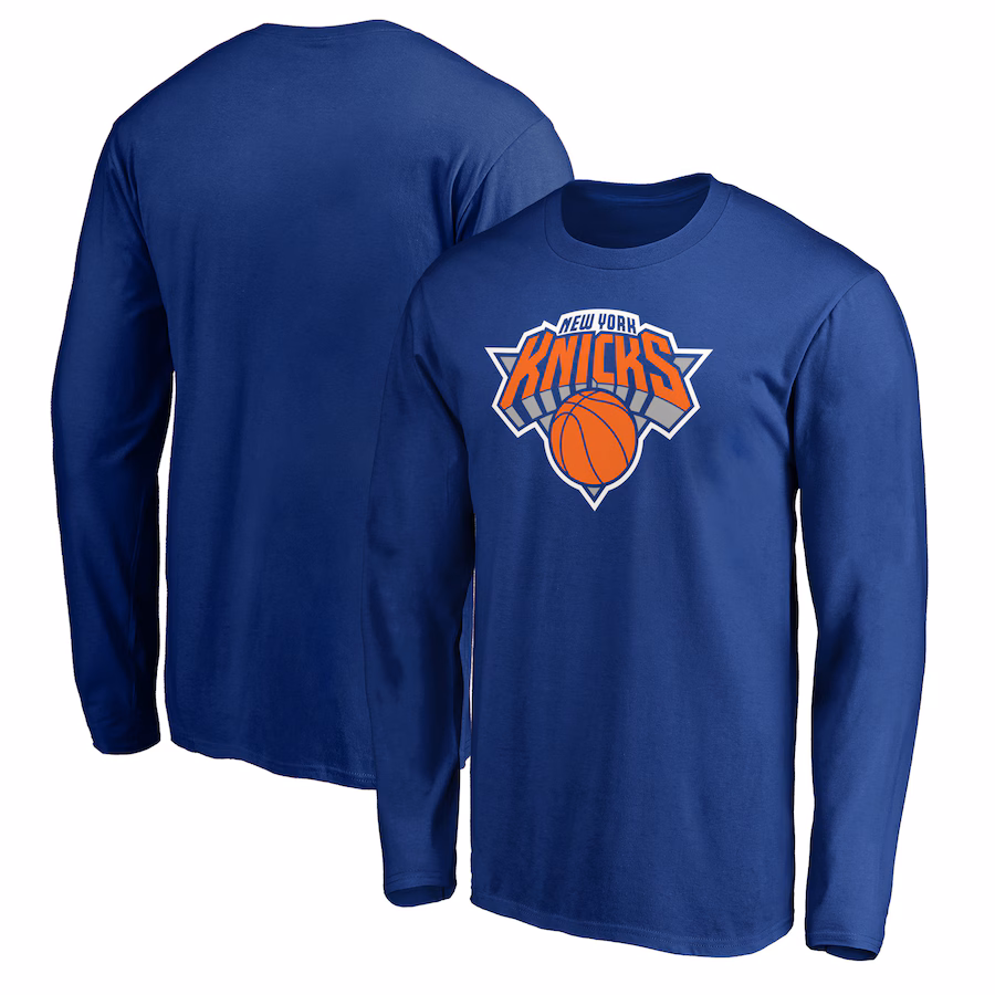 Men's New York Knicks Blue Primary Team Logo Long Sleeve T-Shirt