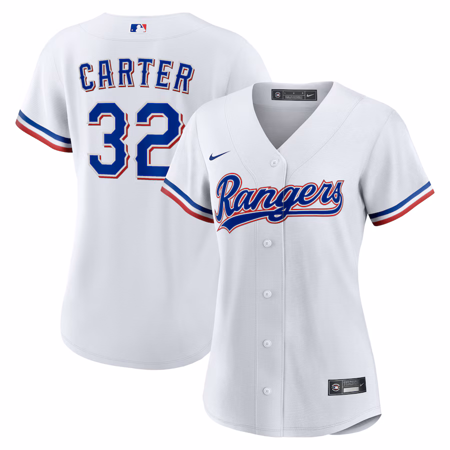 Women's Texas Rangers Evan Carter Nike White Home Replica Jersey