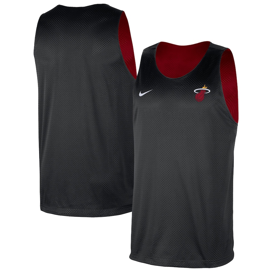 Men's Miami Heat Nike Red/Black Courtside Reversible Mesh Practice Jersey