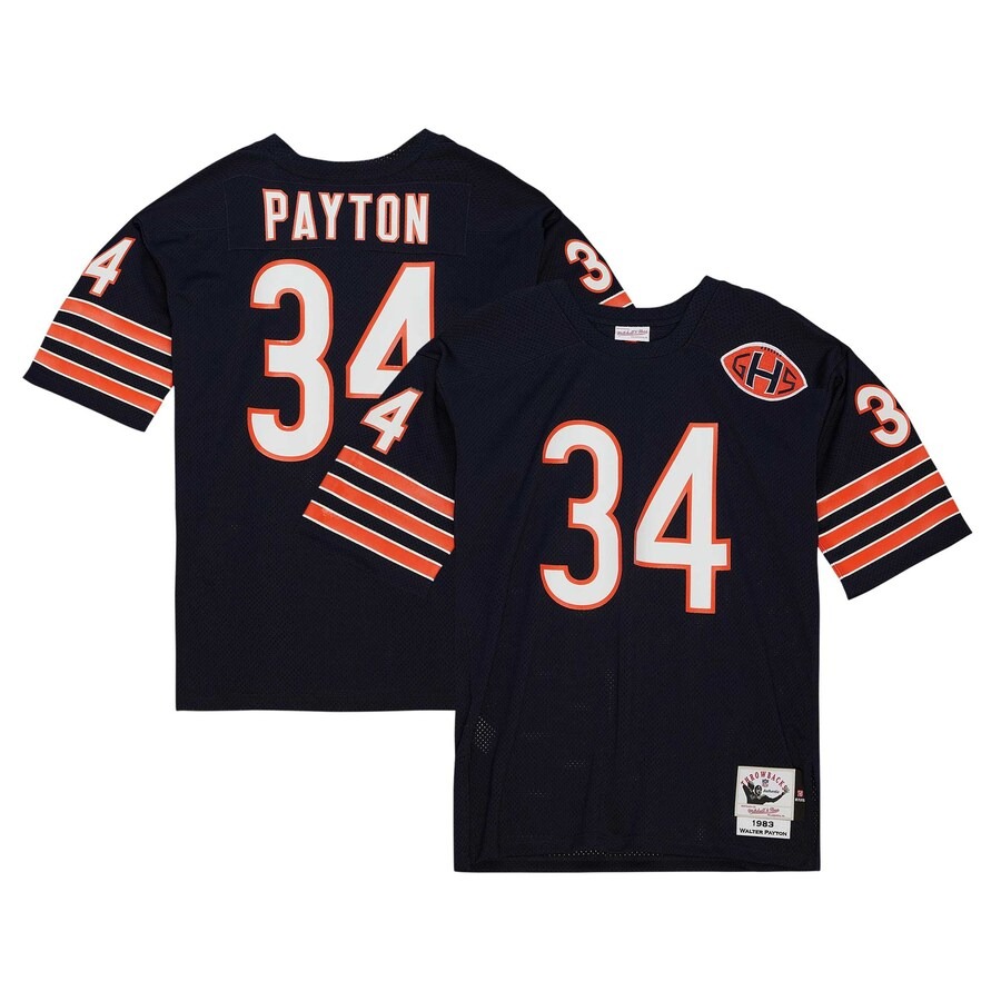 Men's Chicago Bears 1983 Walter Payton Mitchell & Ness Navy Authentic Throwback Retired Player Jersey
