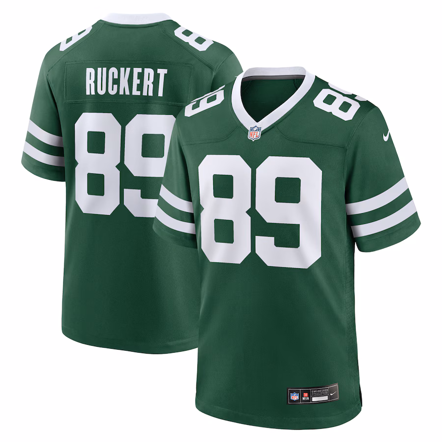 Men's New York Jets Jeremy Ruckert Nike Legacy Green Team Game Jersey