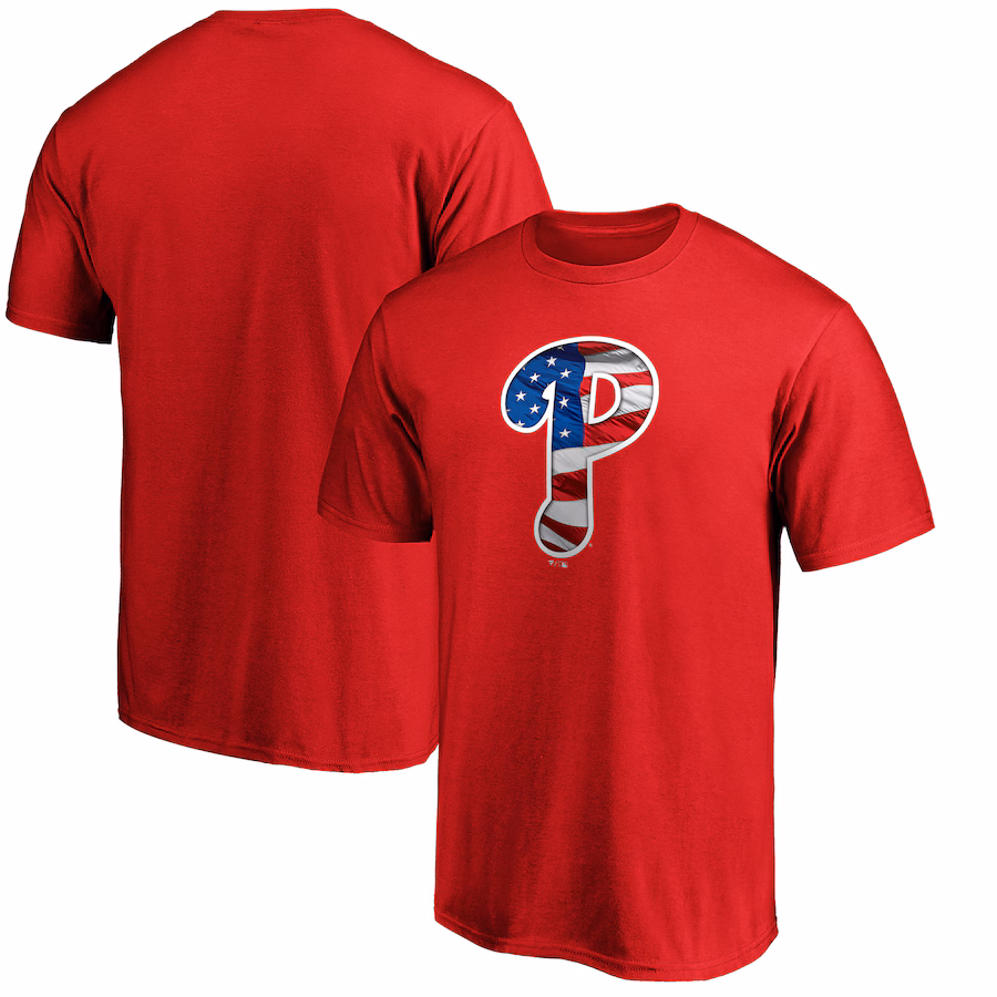 Men's Philadelphia Phillies Red Banner Wave T-Shirt