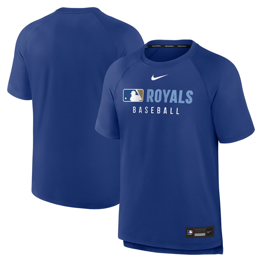 Men's Kansas City Royals Nike Royal Authentic Collection Pregame Raglan Performance T-Shirt