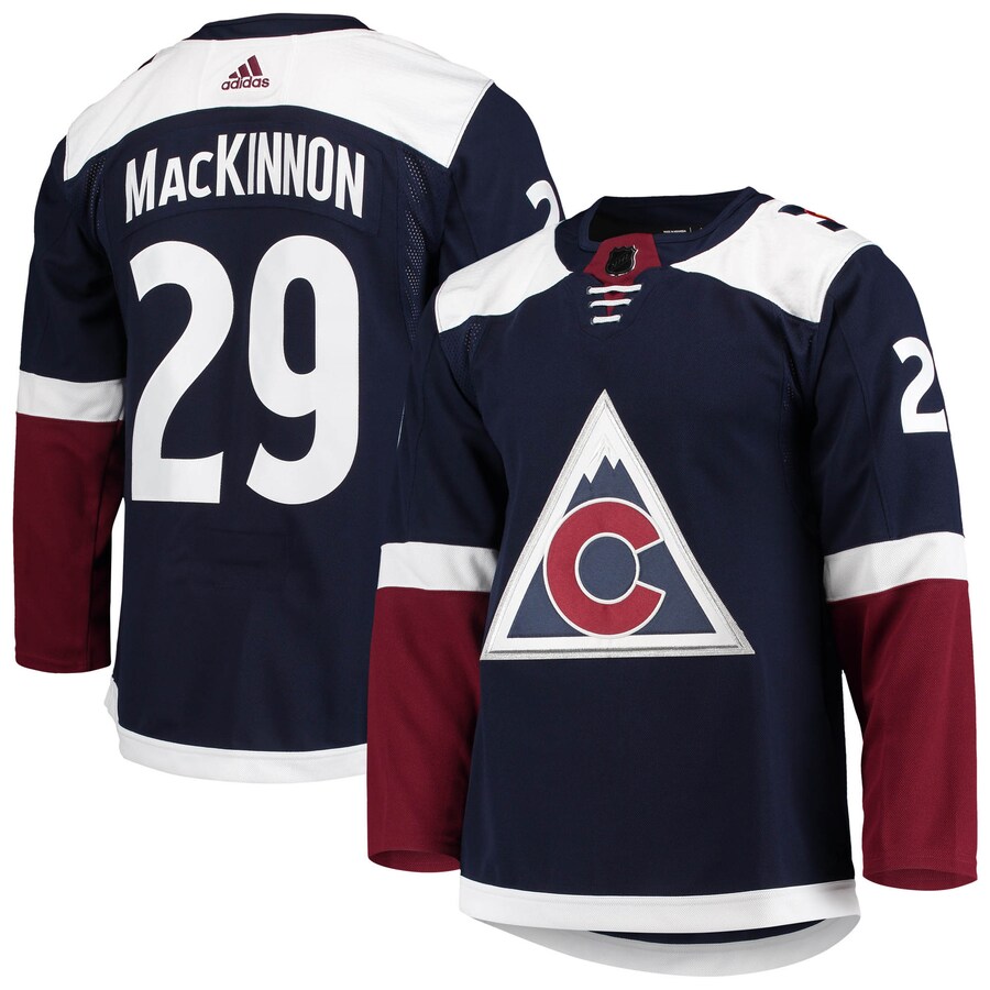 Men's Colorado Avalanche Nathan MacKinnon adidas Navy Alternate Primegreen Authentic Pro Player Jersey