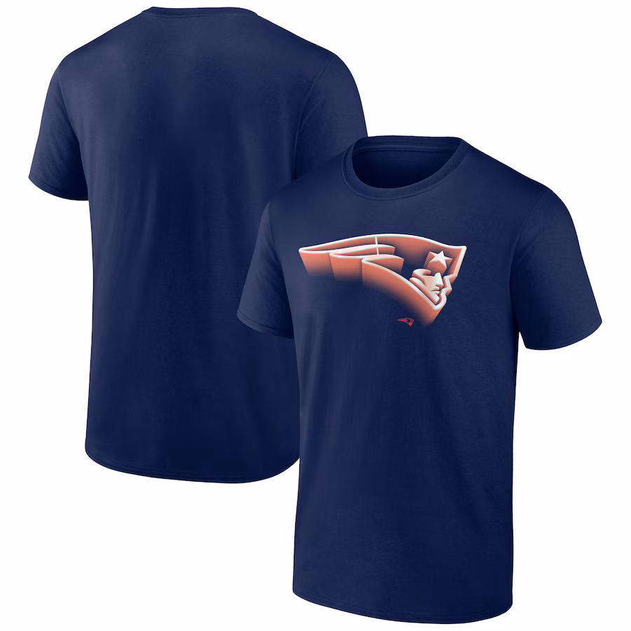 Men's New England Patriots Fanatics Navy Chrome Dimension T-Shirt