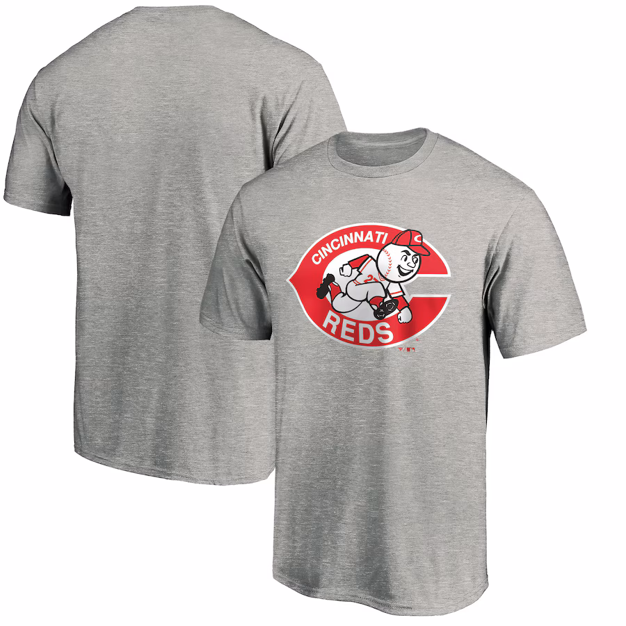 Men's Cincinnati Reds Heather Gray Cooperstown Collection Forbes T-Shirt