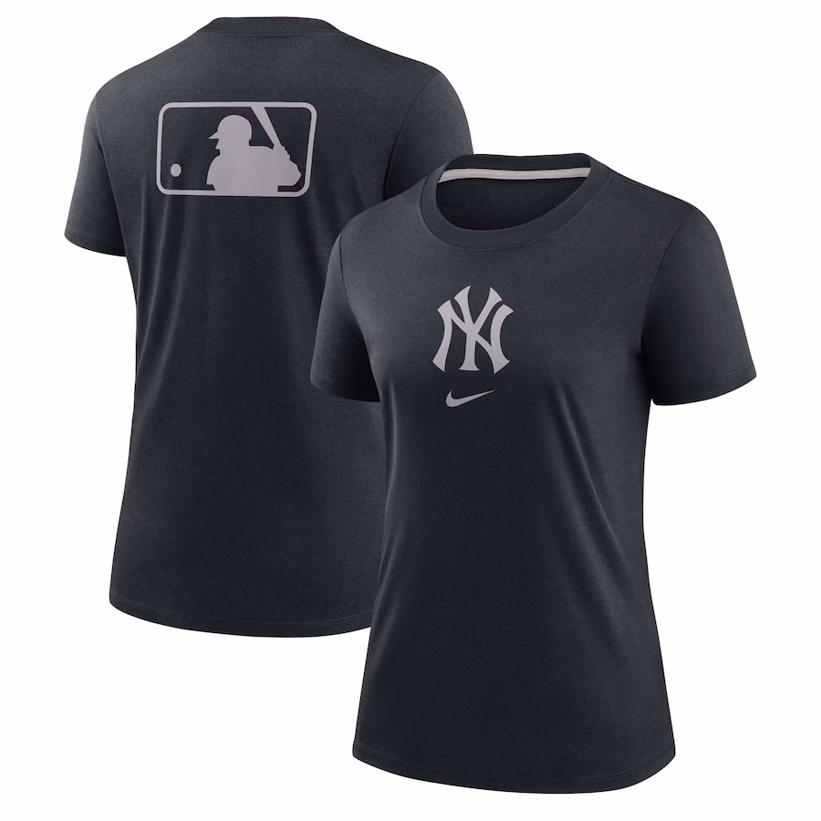 Women's New York Yankees Nike Navy Authentic Collection Early Work Tri-Blend T-Shirt