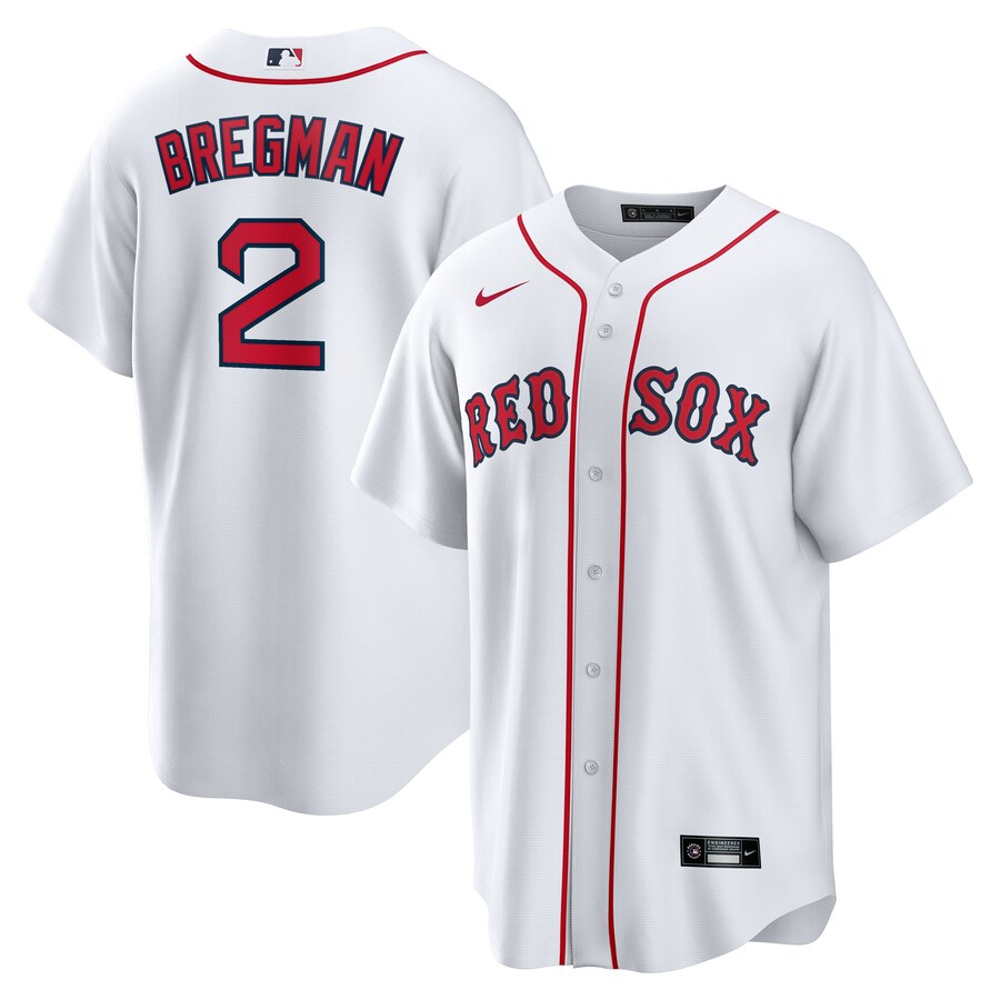 Men's Boston Red Sox Alex Bregman Nike White Home Replica Jersey