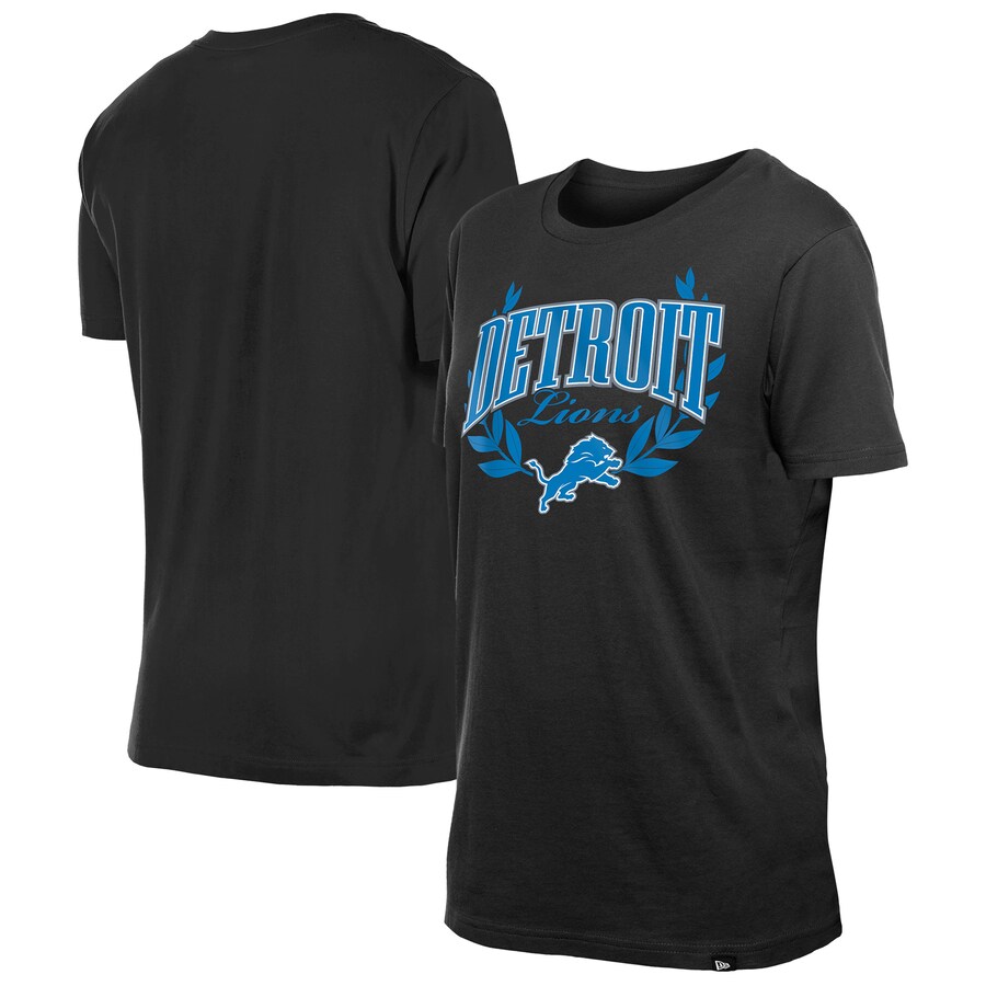 Women's Detroit Lions New Era Black 2025 NFL Draft T-Shirt