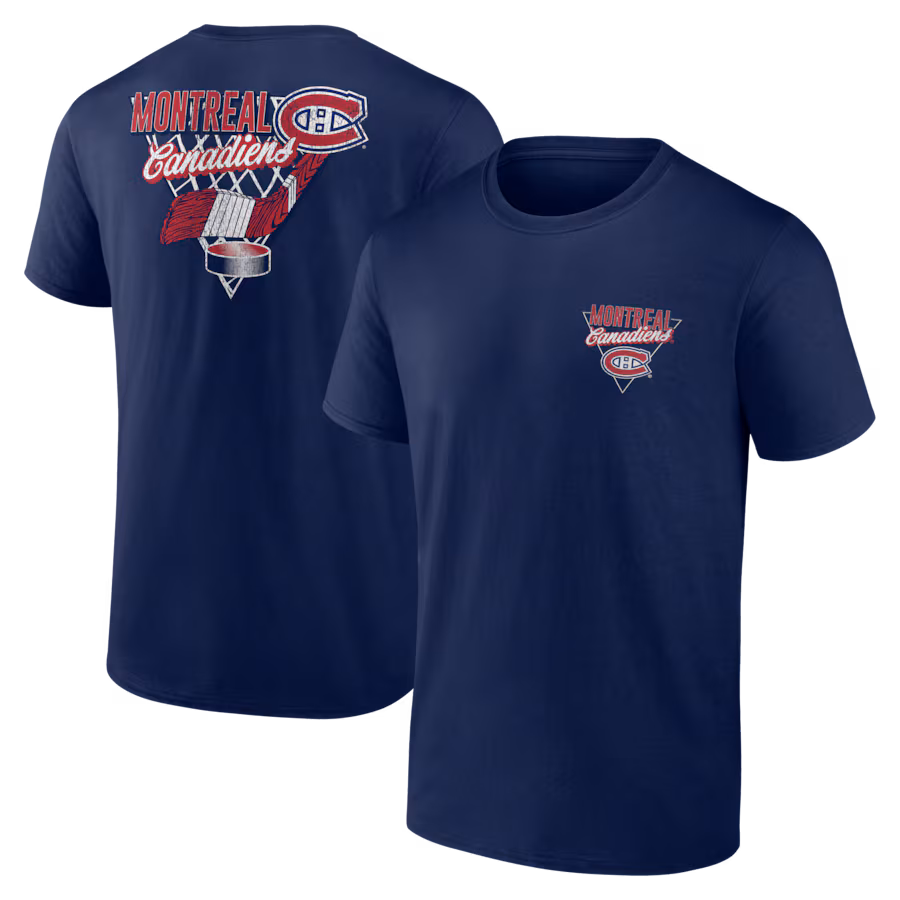 Men's Montreal Canadiens Navy Net Slap T-Shirt