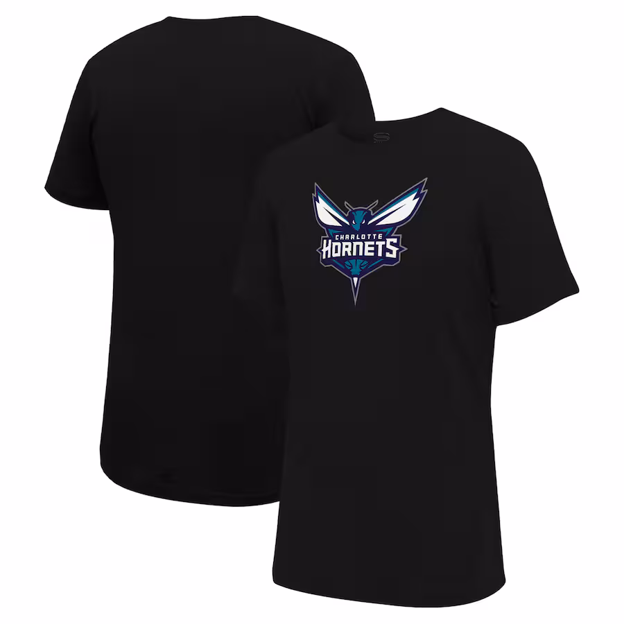 Unisex Charlotte Hornets Stadium Essentials Black Primary Logo T-Shirt