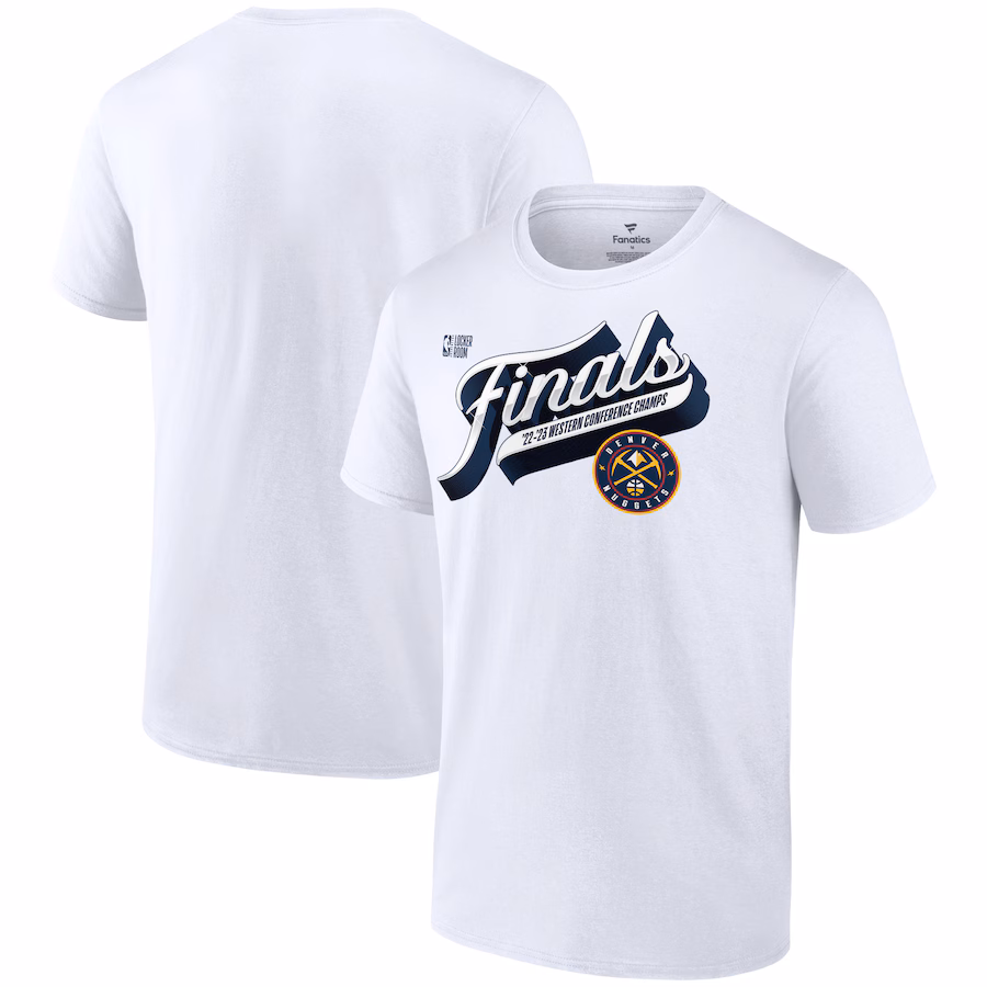 Men's Denver Nuggets  Fanatics White 2023 Western Conference Champions Locker Room Authentic T-Shirt