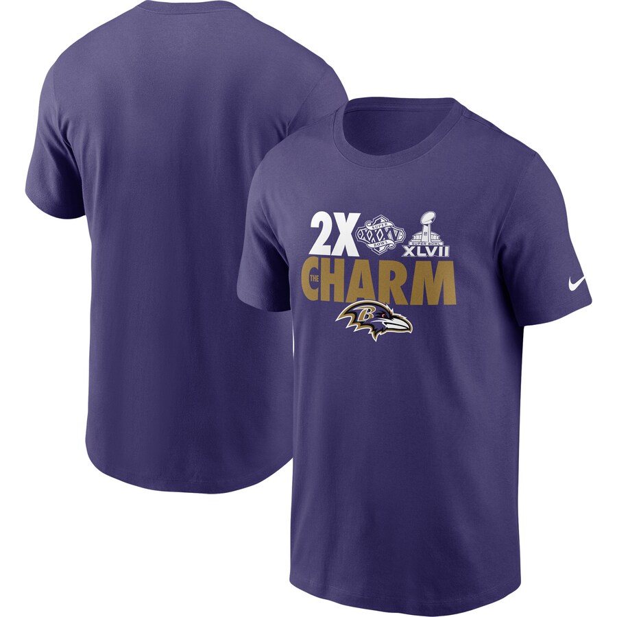 Men's Baltimore Ravens Nike Purple Hometown Collection 2x Super Bowl Champions T-Shirt