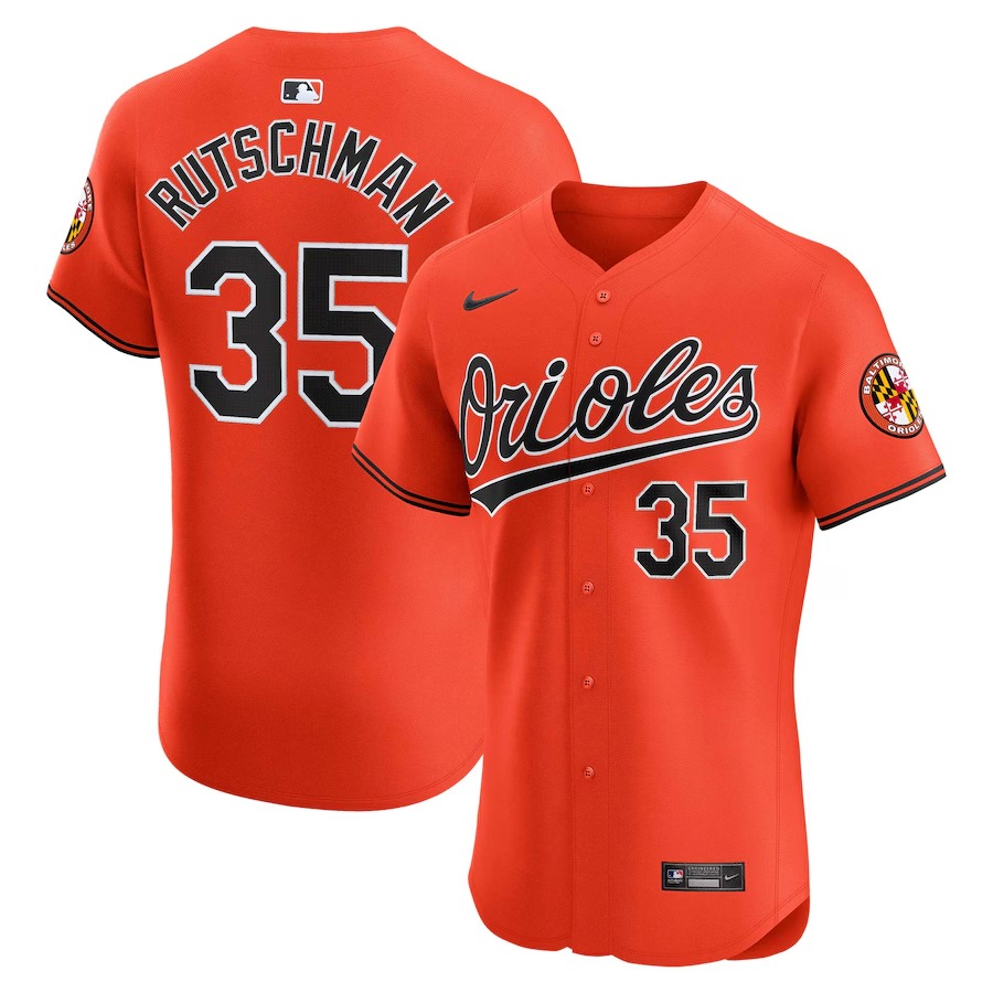 Men's Baltimore Orioles Adley Rutschman Nike Orange Alternate Elite Player Jersey