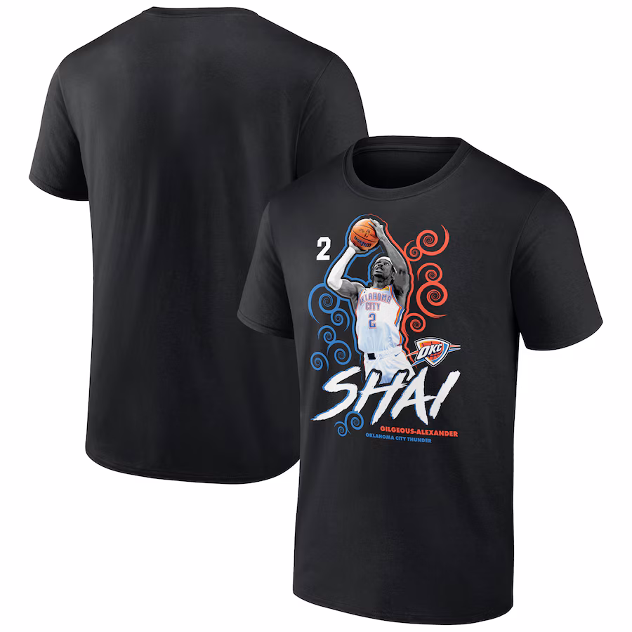 Men's Oklahoma City Thunder Shai Gilgeous-Alexander Black Competitor T-Shirt