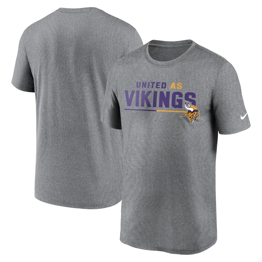 Men's Minnesota Vikings Nike Heather Gray Legend Team Shoutout Performance T-Shirt