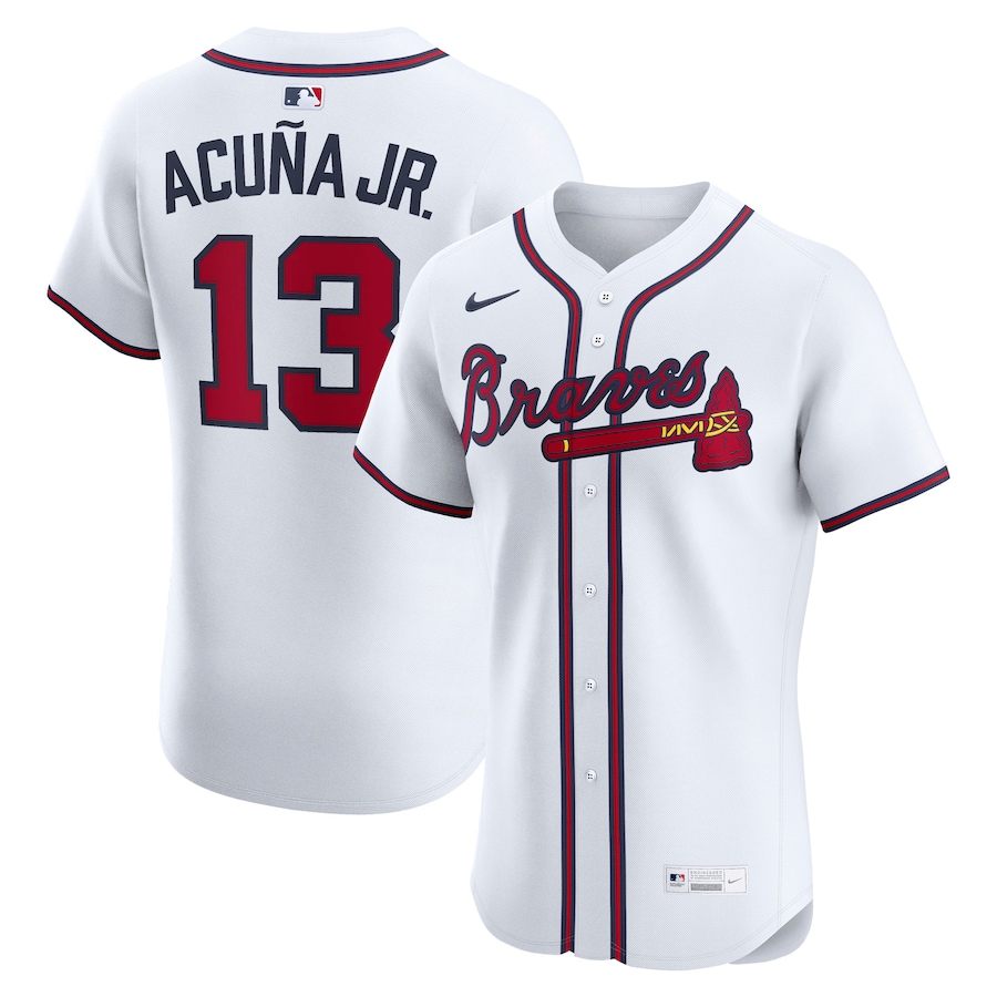 Men's Atlanta Braves Ronald Acuña Jr. Nike White Home Elite Player Jersey