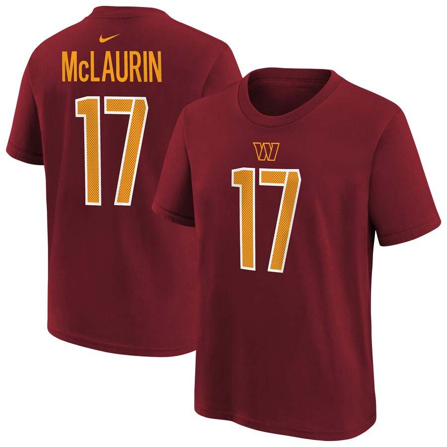 Youth Washington Commanders Terry McLaurin Burgundy Nike Player Name & Number T-Shirt