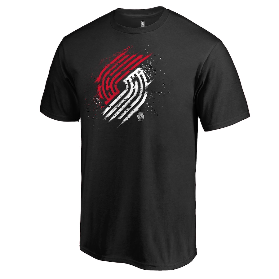 Men's Portland Trail Blazers Black Splatter Logo T-Shirt