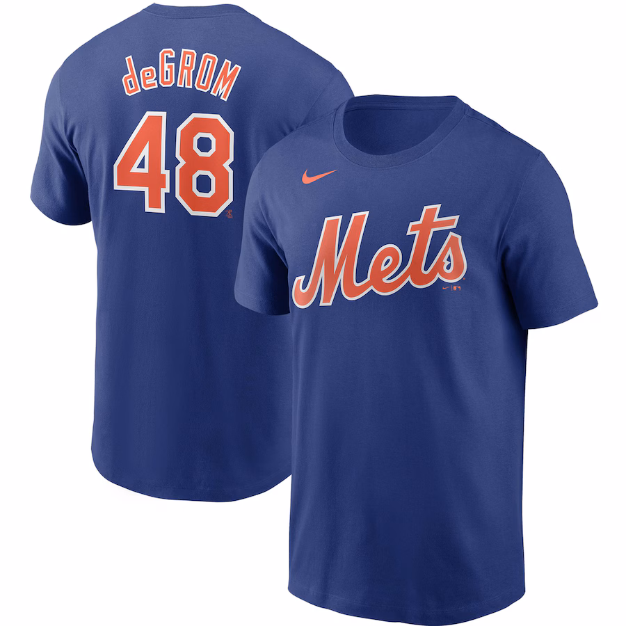 Men's New York Mets Jacob deGrom Nike Royal Name & Number T-Shirt