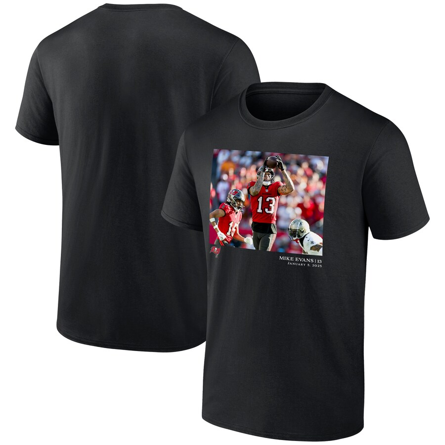 Men's Tampa Bay Buccaneers Mike Evans Black  NFL Flash Features Week 18 T-Shirt