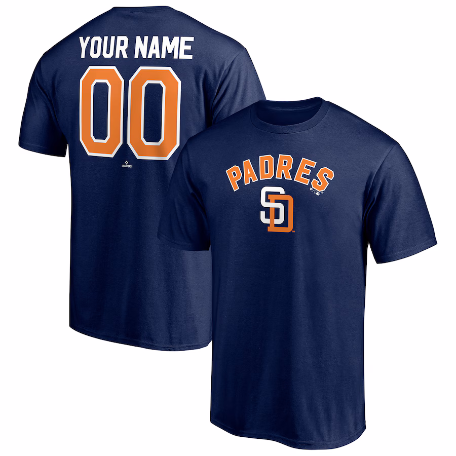 Men's San Diego Padres Navy Cooperstown Winning Streak Personalized Name & Number T-Shirt