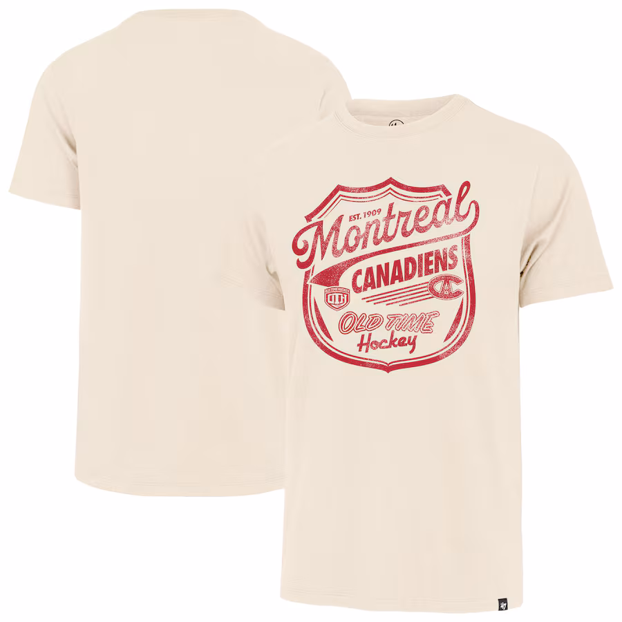 Men's Montreal Canadiens '47 Cream Poke Check Franklin T-Shirt