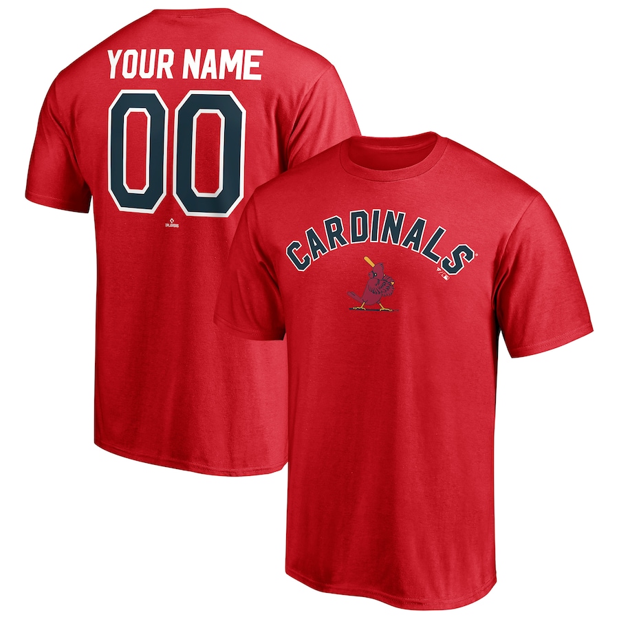 Men's St. Louis Cardinals Red Cooperstown Winning Streak Personalized Name & Number T-Shirt
