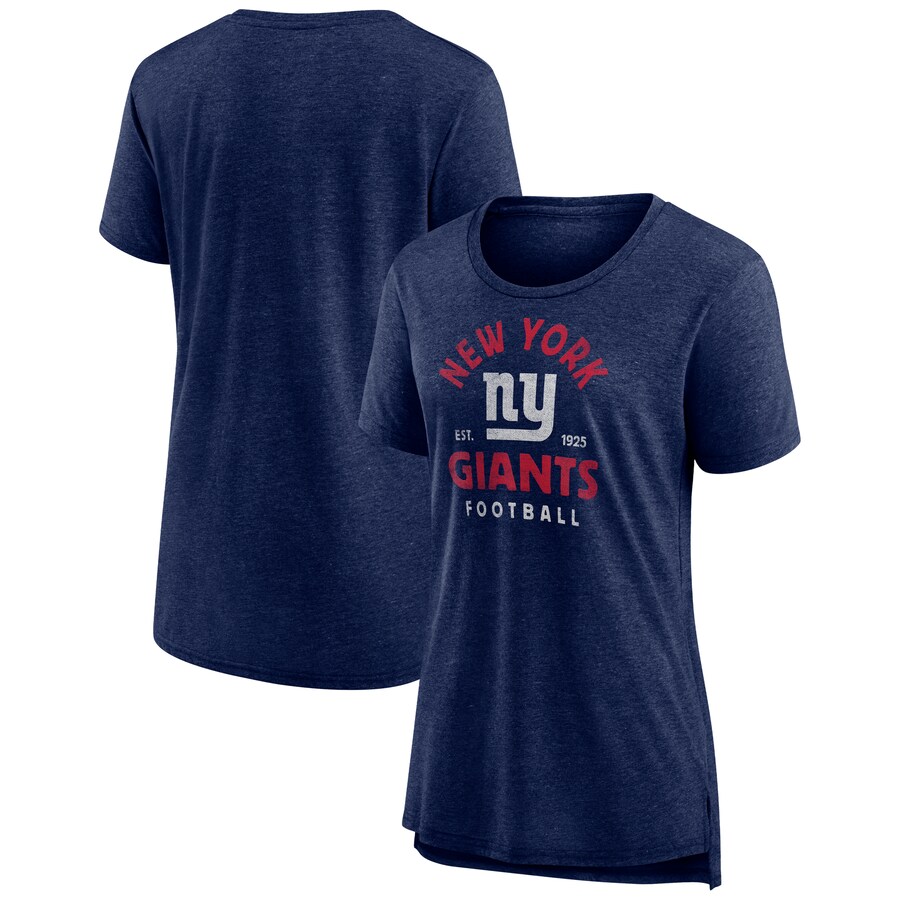 Women's New York Giants  Navy Vintage Arch Tri-Blend T-Shirt